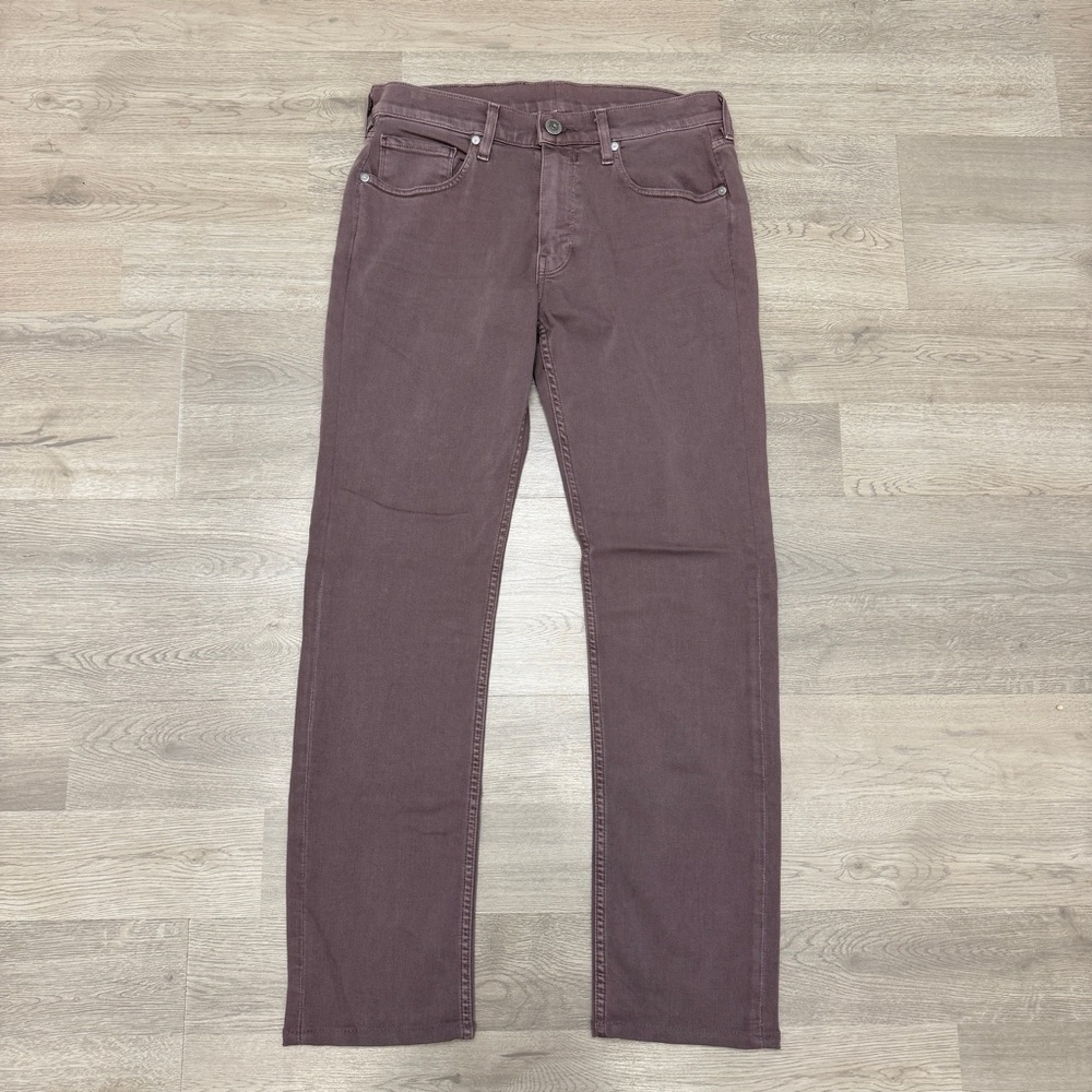Paige Jeans Mens 31x29 Lennox Dusty Plum Slim Fit Stretch‎ Zip Denim Pants